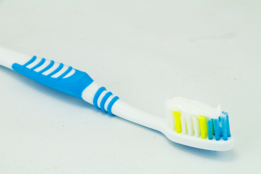 Toothbrush with toothpaste isolated